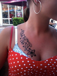 Example jagua temporary tattoo showing deep blueish-black color