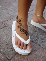 Jagua temporary tattoo example showing deep blueish-black color